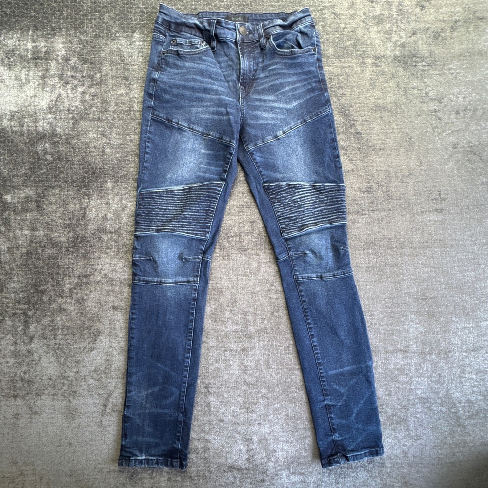 Truth by Republic Moto Biker Jeans Mens‎ 30x32 Blue Denim Cotton Dark Wash Slim